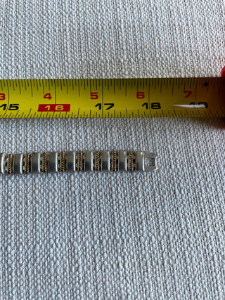 Vintage Napier Silver tone gold tone, choker style bar necklace