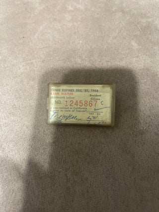 vintage 1958 fishing license RSV