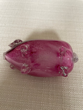 Pink pig glass decoration
