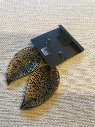 Material girl brand Flor leaf French wire earrings