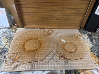 Vintage  Pair of Rose colored Plates