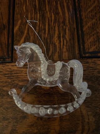 Clear Acrylic Rocking Horse Ornament