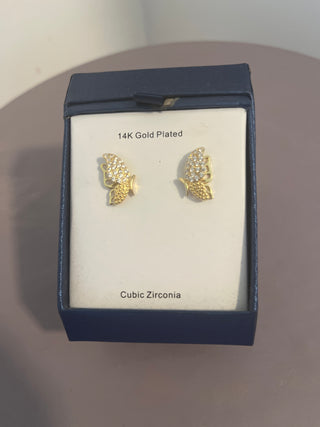 Cubic zirconia butterfly earrings
