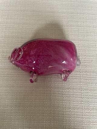 Pink pig glass decoration