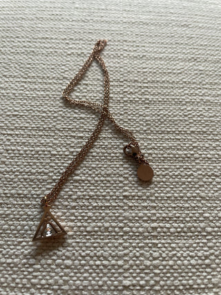 Rose tone triangle necklace