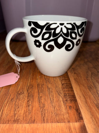 Black floral Mug
