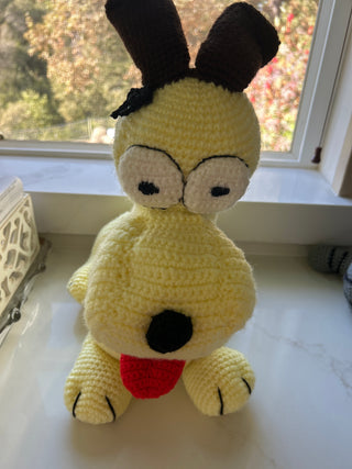 handmade crochet Odie toy
