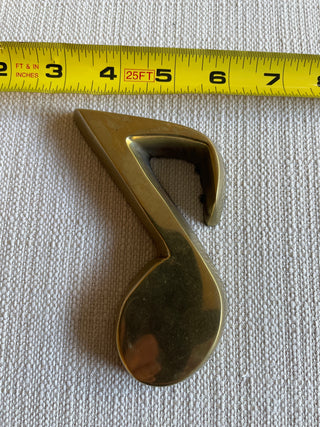 Vintage Brass 5 inch brass musical note