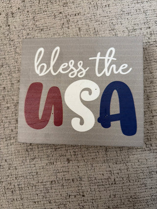 4thof July Bless the USA Wooden Plaque Decor
