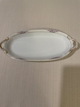 Vintage white and gold with floral serving tray