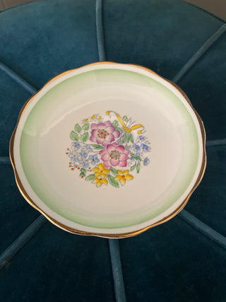 Vintage Royal Albert Bone China Saucer Green Fade Floral Bows