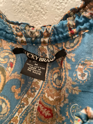 Lucky Brand screen paisley top size medium