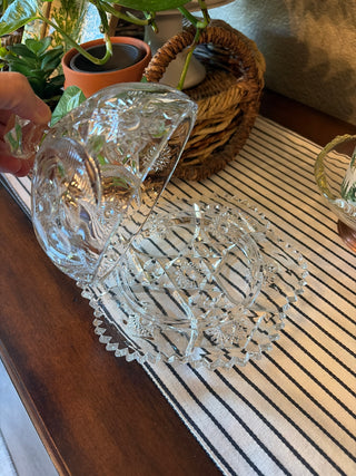 Vintage Pressed Glass Covered Butter Dish