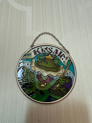 Stained Glass Suncatcher Frog Prince 3.5"