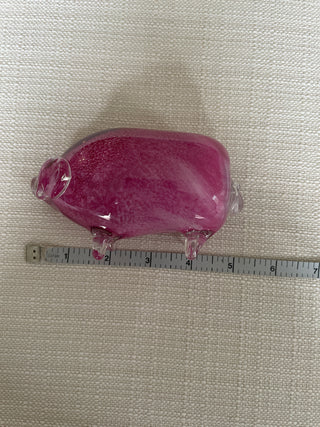 Pink pig glass decoration