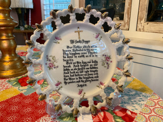 Vintage Decorative Plate The Lord’s Prayer