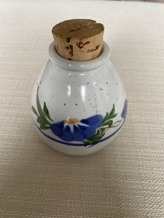 Blue floral ceramic jar