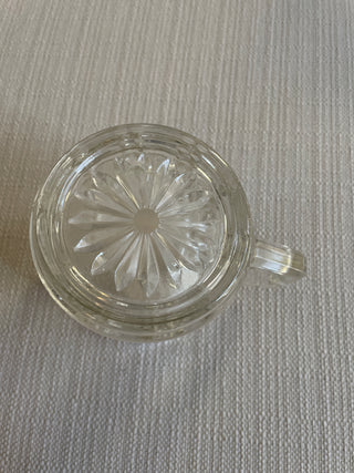 Vintage Federal Glass Clear Windsor Button 3-1/4" Creamer Pitcher