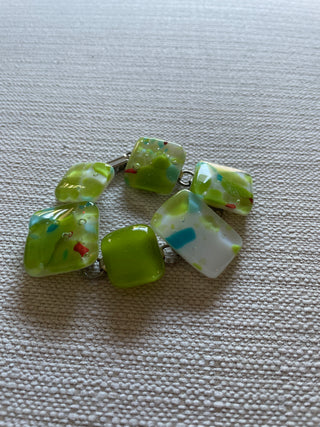 Vintage Green and Blue glass bracelet