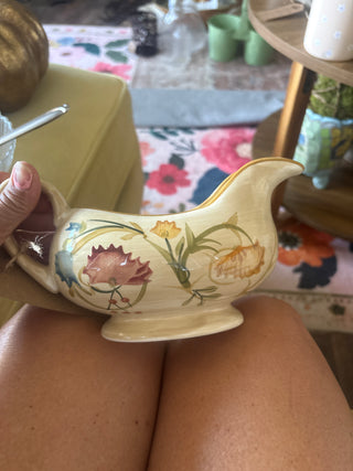 Cream floral pitcher