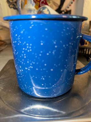 Vintage enamel coffee cup