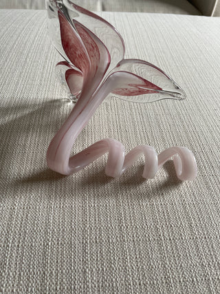 Decorative pink glass flower