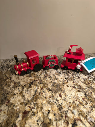 Vintage Wooden Christmas Train, 3 Piece