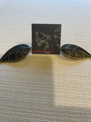 Material girl brand Flor leaf French wire earrings