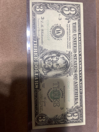 Hillary Clinton three dollar bill