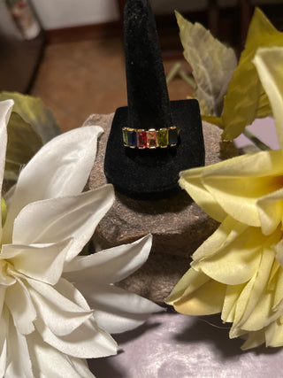 Sz10 colored cubic zirconia ring