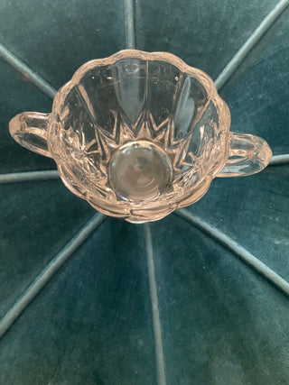 Vintage clear, glass sugar bowl