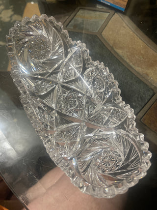 vintage clear, glass Relus dish