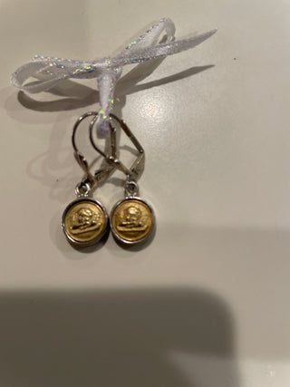 Vintage cherub pierced earrings