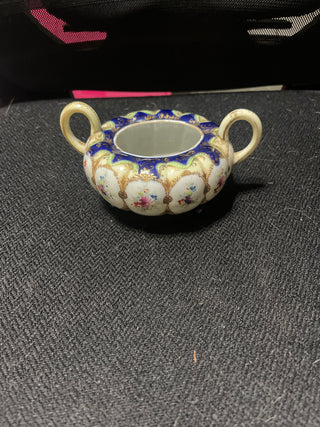 Blue and white sugar dish