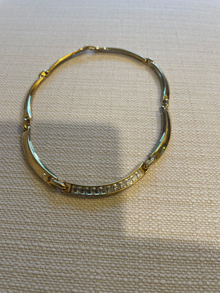 Vintage goldtone  segment choker style necklace