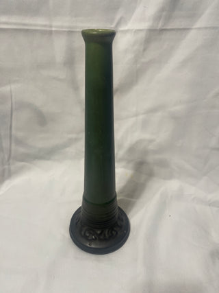 tall, green vase small chip on rim