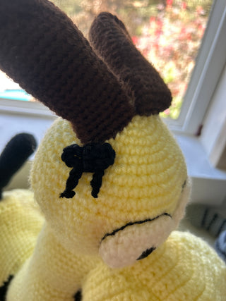 handmade crochet Odie toy