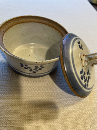 Artesian stoneware lit bowl, Blue gray