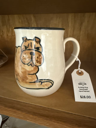 Bulldog Mug Handmade Hand Painted
