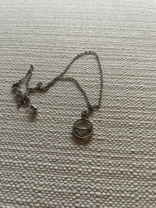 Silver tone zodiac necklace