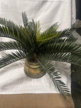 faux potted palm tree