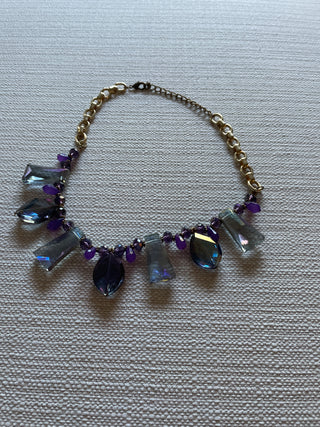 Vintage blue and purple collar necklace