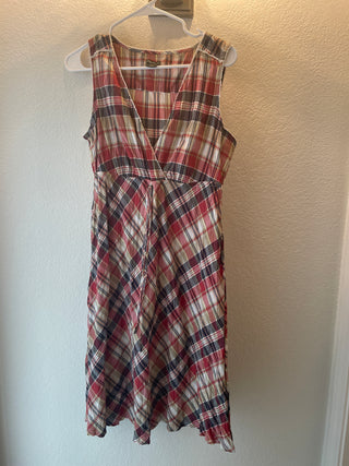 Eddie Bauer checkered dress, red and blue