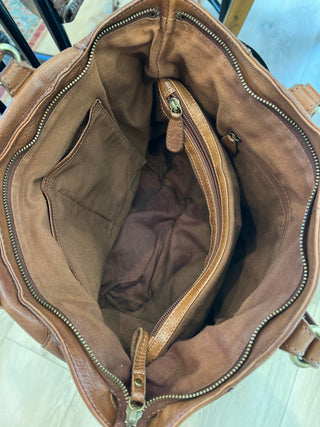Braided Brown Leather Purse