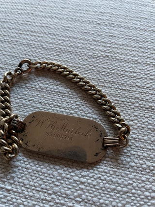Vintage military ID bracelet