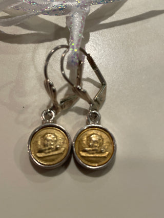 Vintage cherub pierced earrings