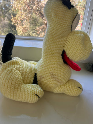 handmade crochet Odie toy