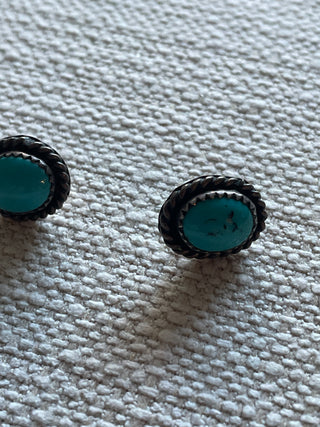 Sterling silver turquoise pierced earrings