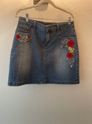 Embroider Jeans skirt size  8