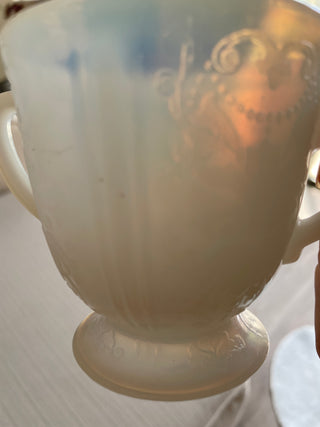 Vintage cream and sugar set  opalescent Mach Beth Evans,